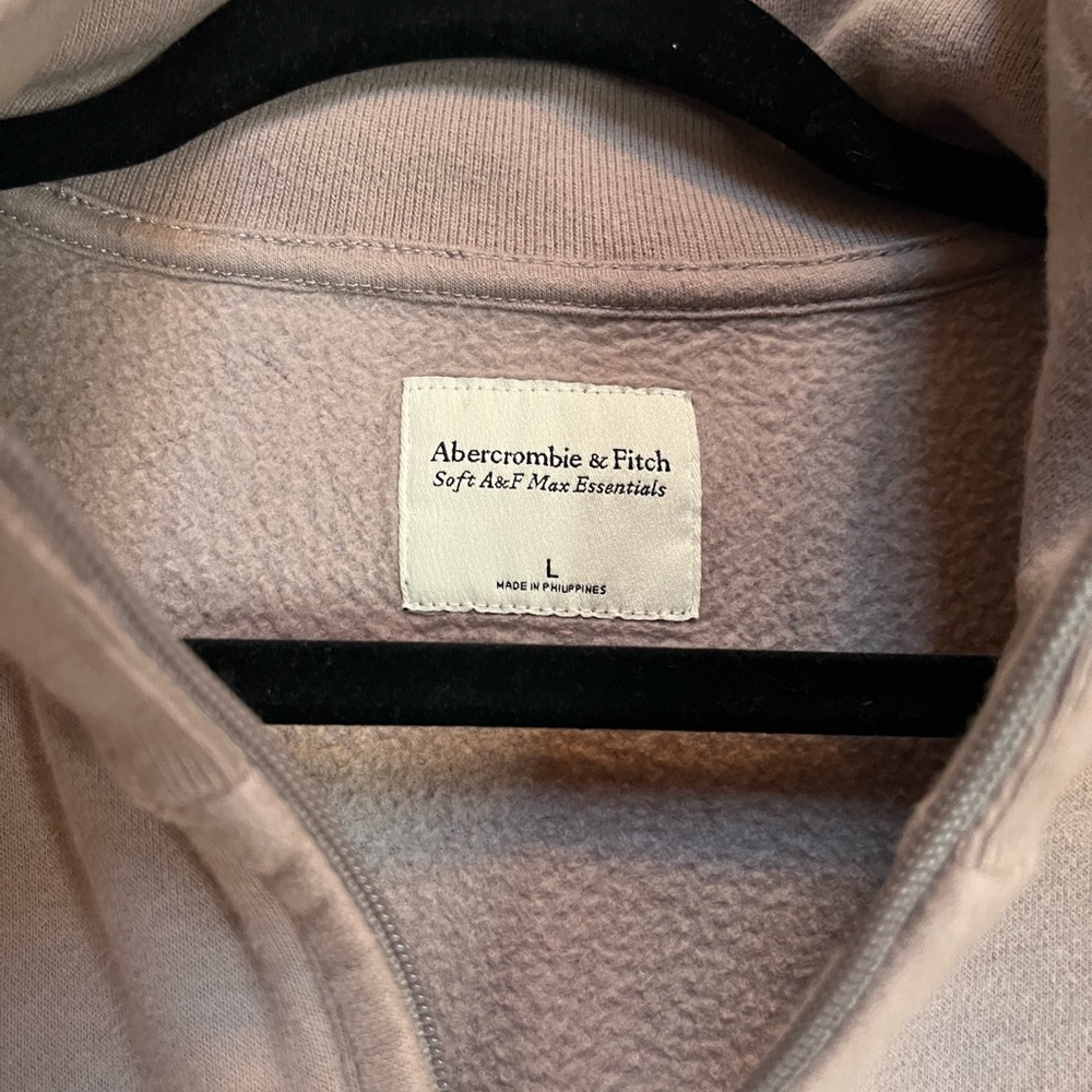 Abercrombie & Fitch Taupe Zip-Up Sweatshirt - Picture 3 of 4